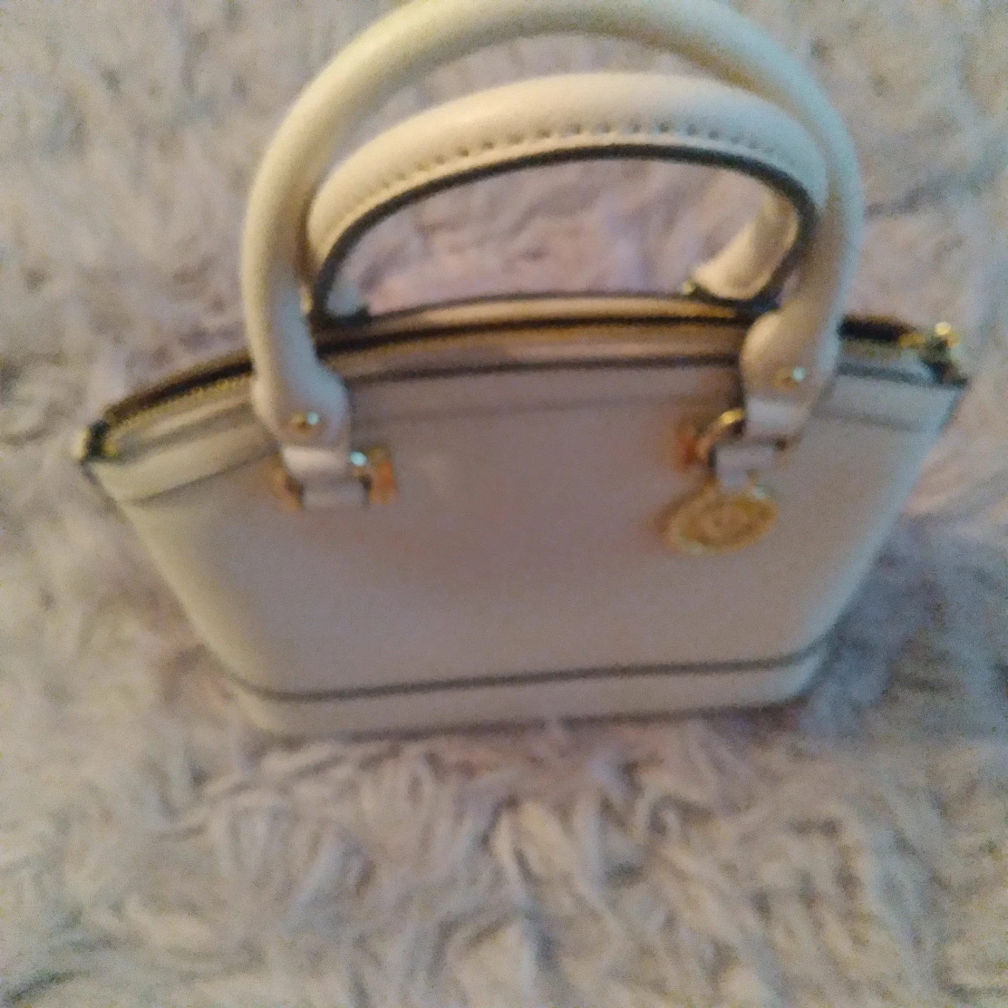 Cream Satchel Handbag with Crossbody Strap - photo 2