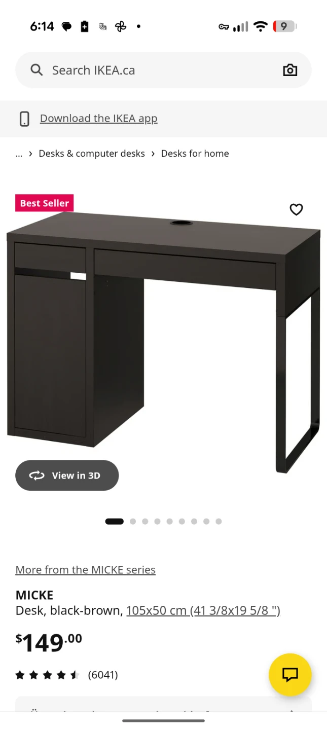 IKEA MICKE Desk with Amazon leather Chair - photo 3
