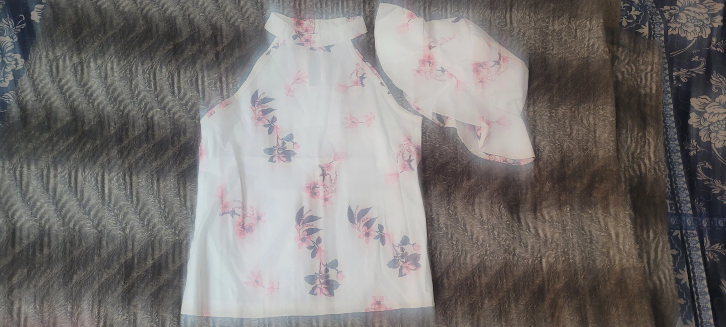 Girls Floral Top, Skirt & Hat Set - photo 2