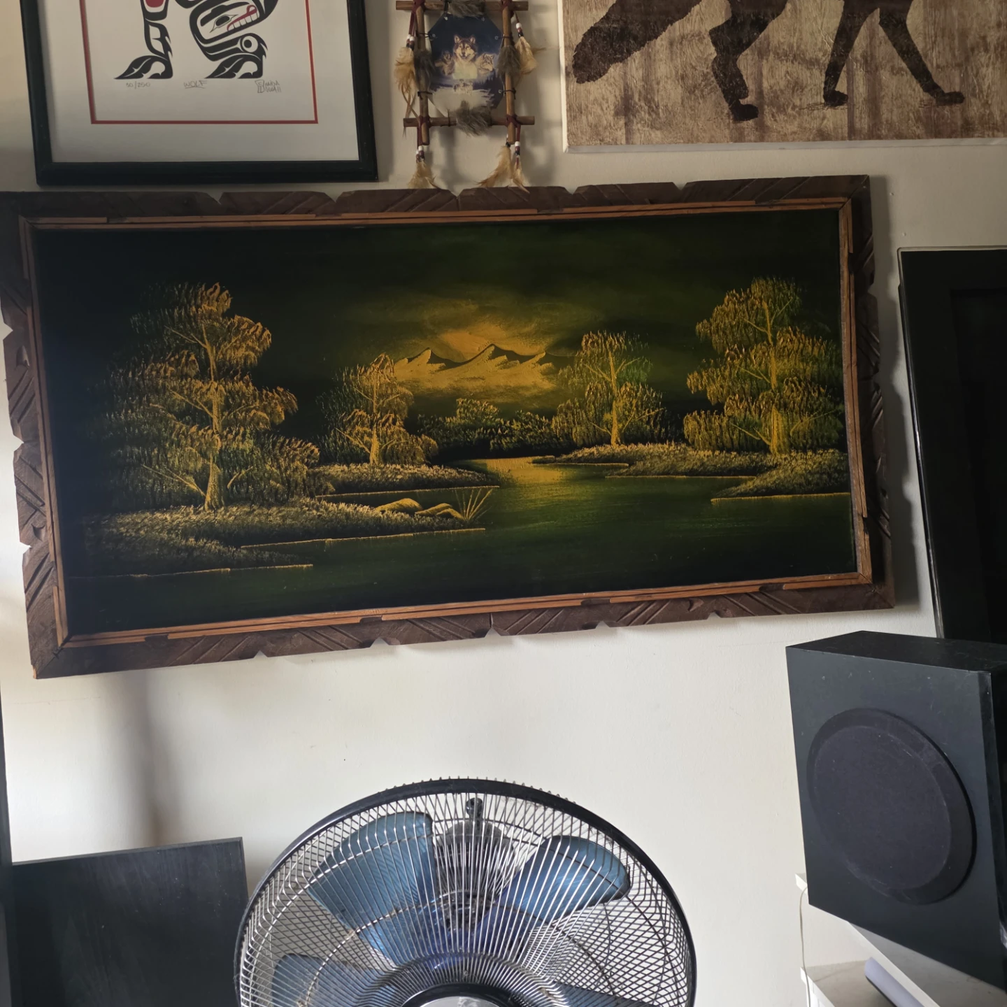 Framed Velvet Landscape Painting - photo 2