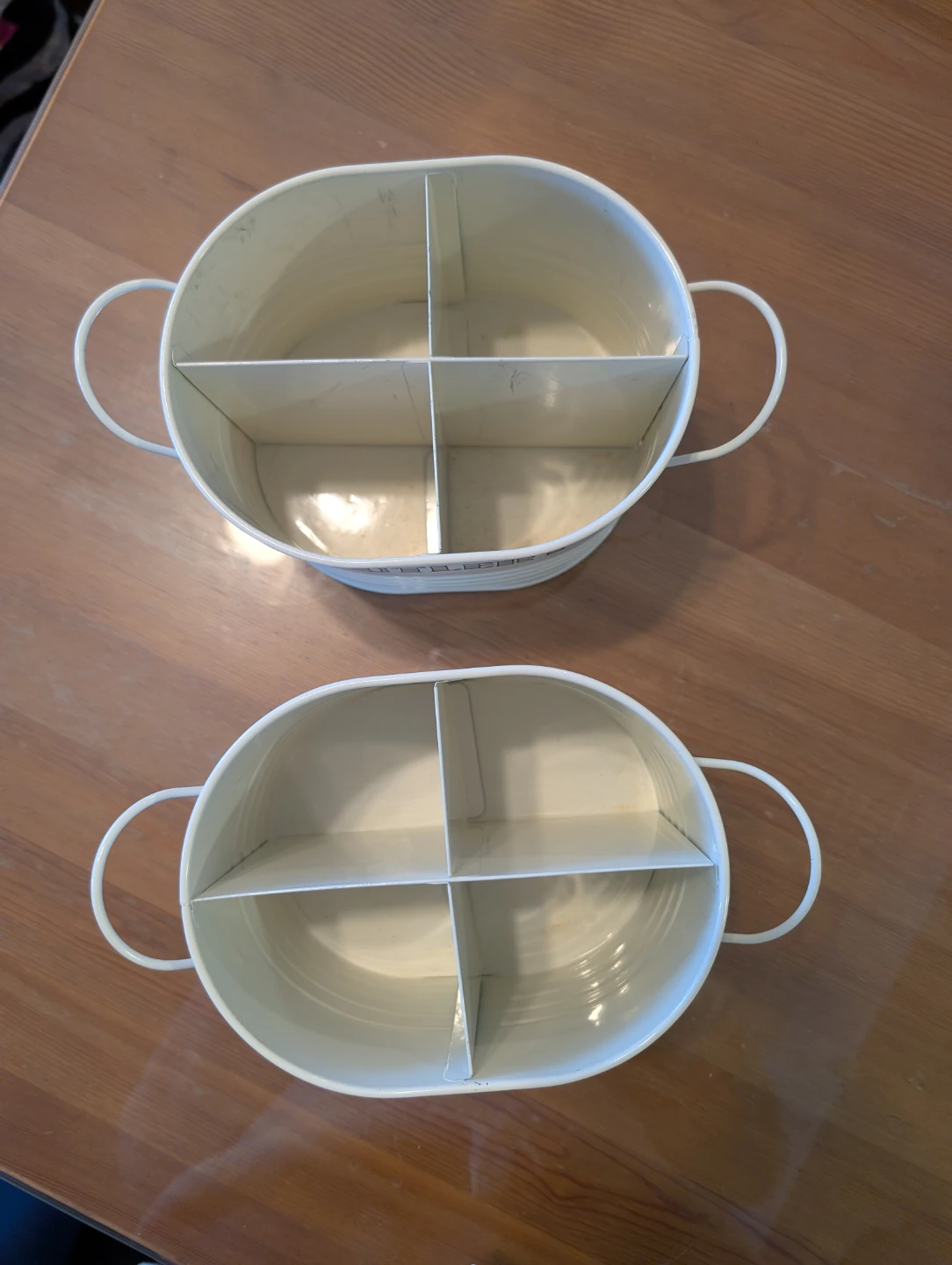 Set of 2 Cream Cutlery Holders - photo 2
