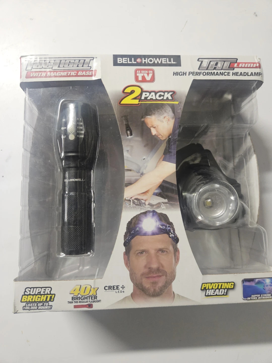 Bell+Howell Taclight Magnetic Base Flashlight (2 Pack)