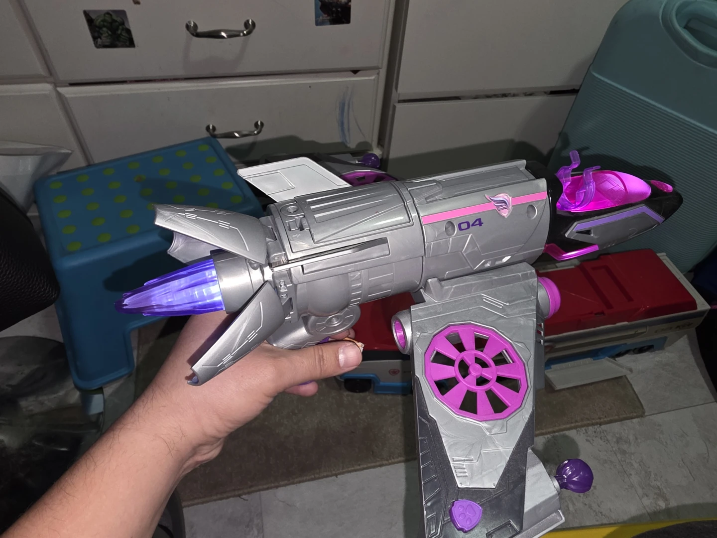 Silver and Purple Toy Spaceship - photo 2