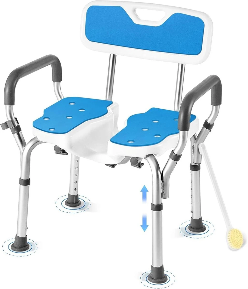 Adjustable Shower Chair with Back and Arms - photo 4