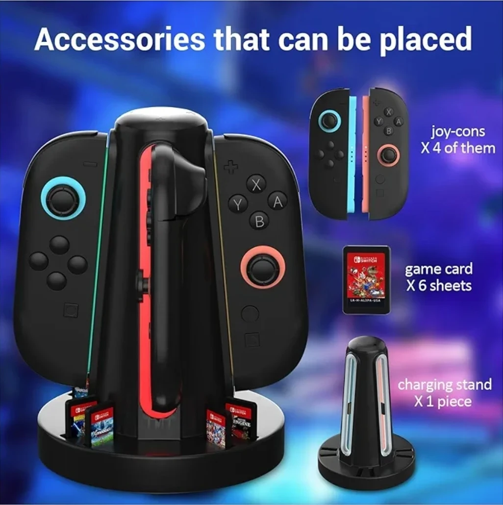 Nintendo Switch Joy-Con Charging Stand with Game Card Storage