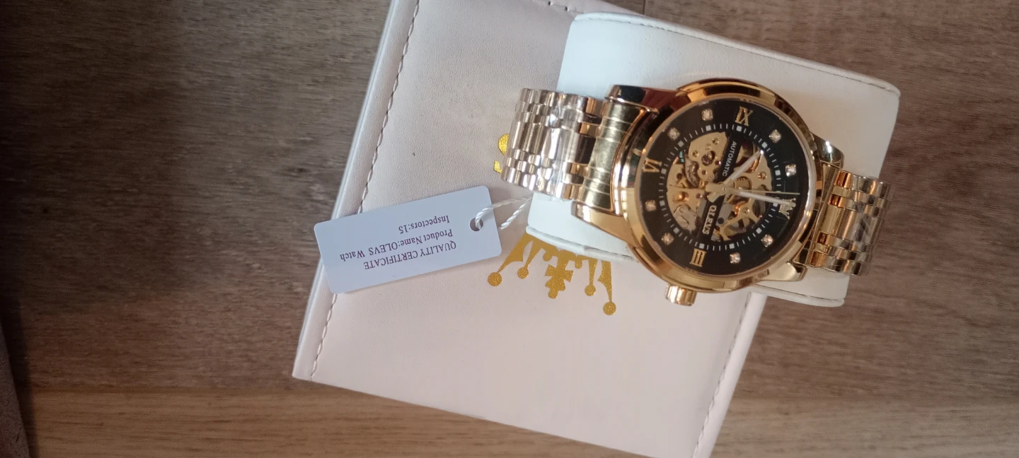 Olevs Automatic Gold Skeleton Watch - photo 5