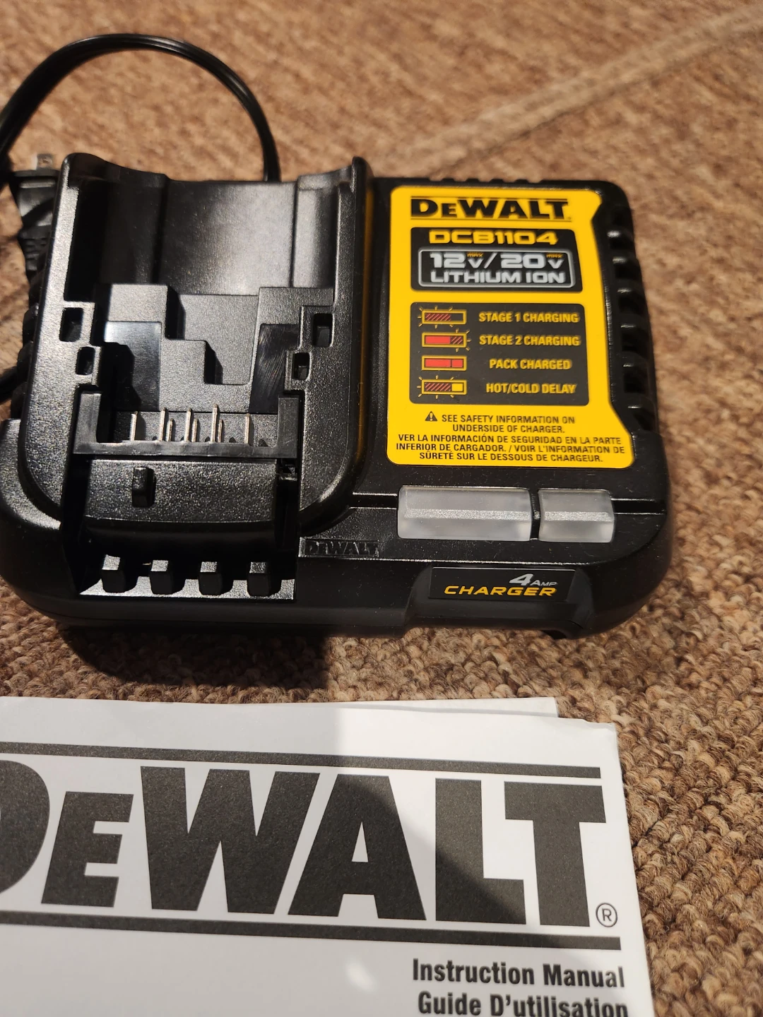 DEWALT DCB1104 12V/20V Max 4 Amp Battery Charger - photo 2