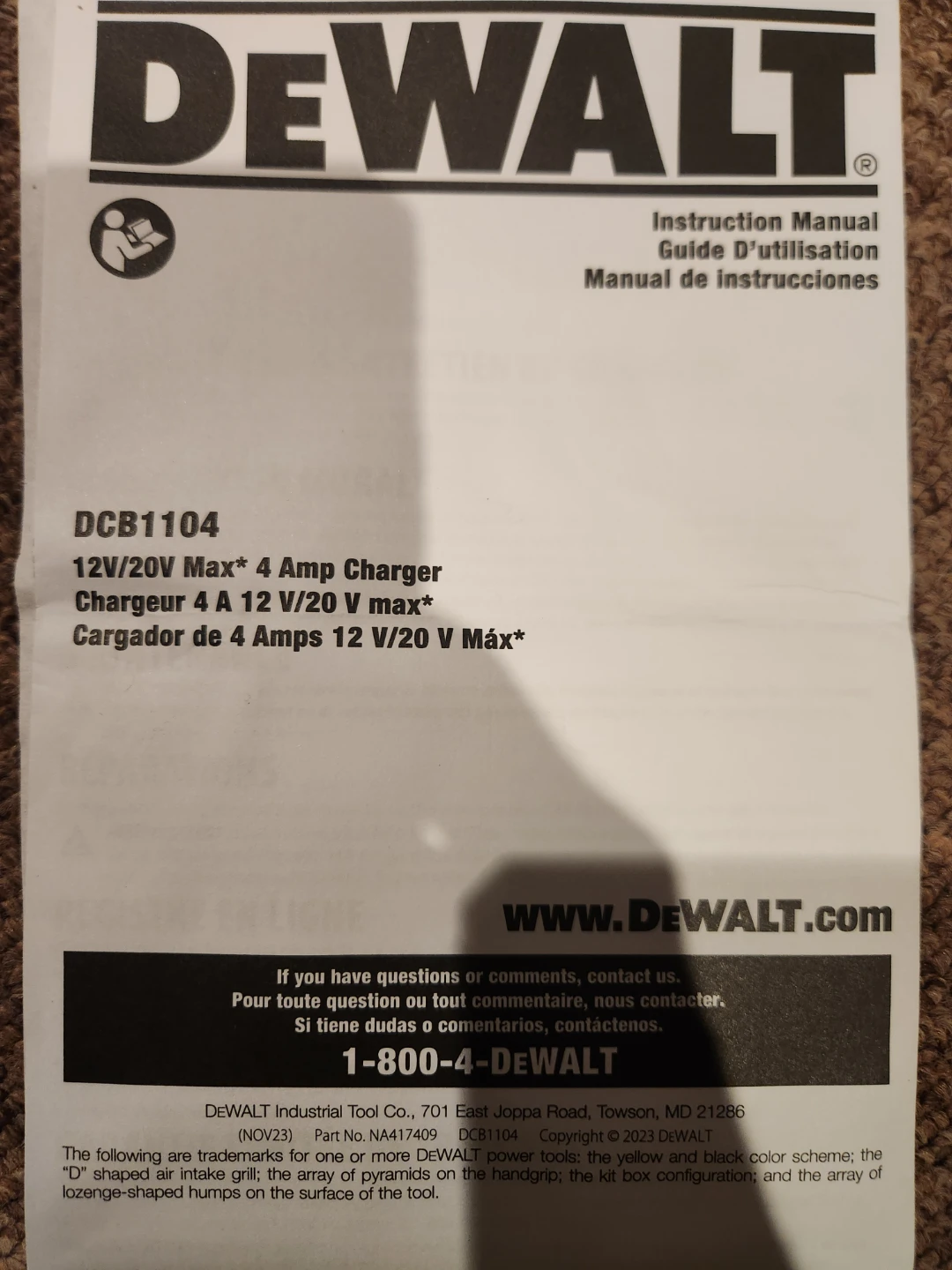 DEWALT DCB1104 12V/20V Max 4 Amp Battery Charger - photo 3