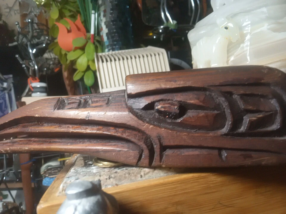 Hand Carved Wooden Bird Totem
