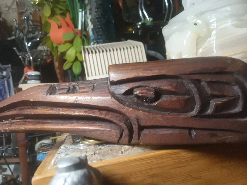 Hand Carved Wooden Bird Totem