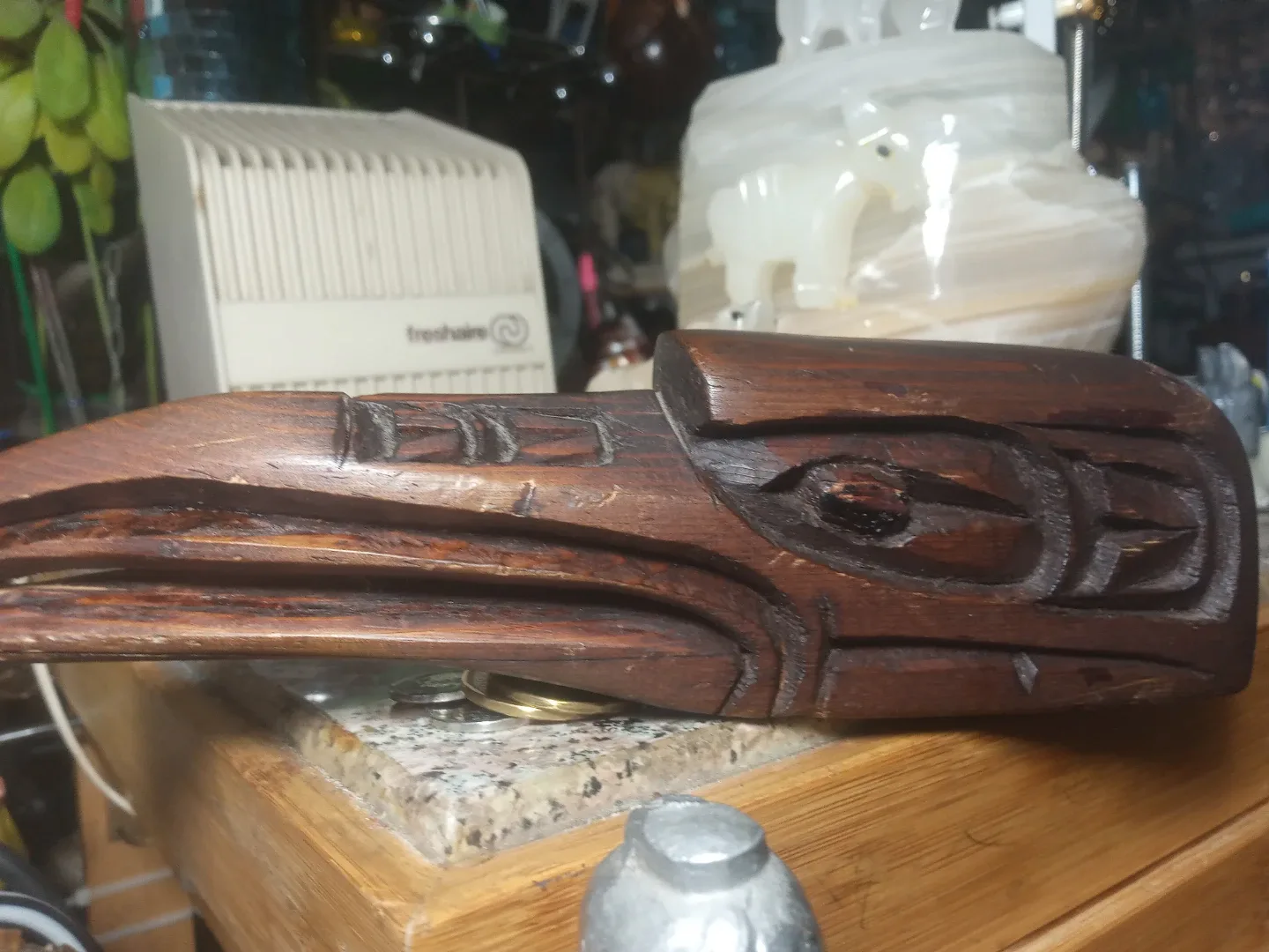 Hand Carved Wooden Bird Totem - photo 2