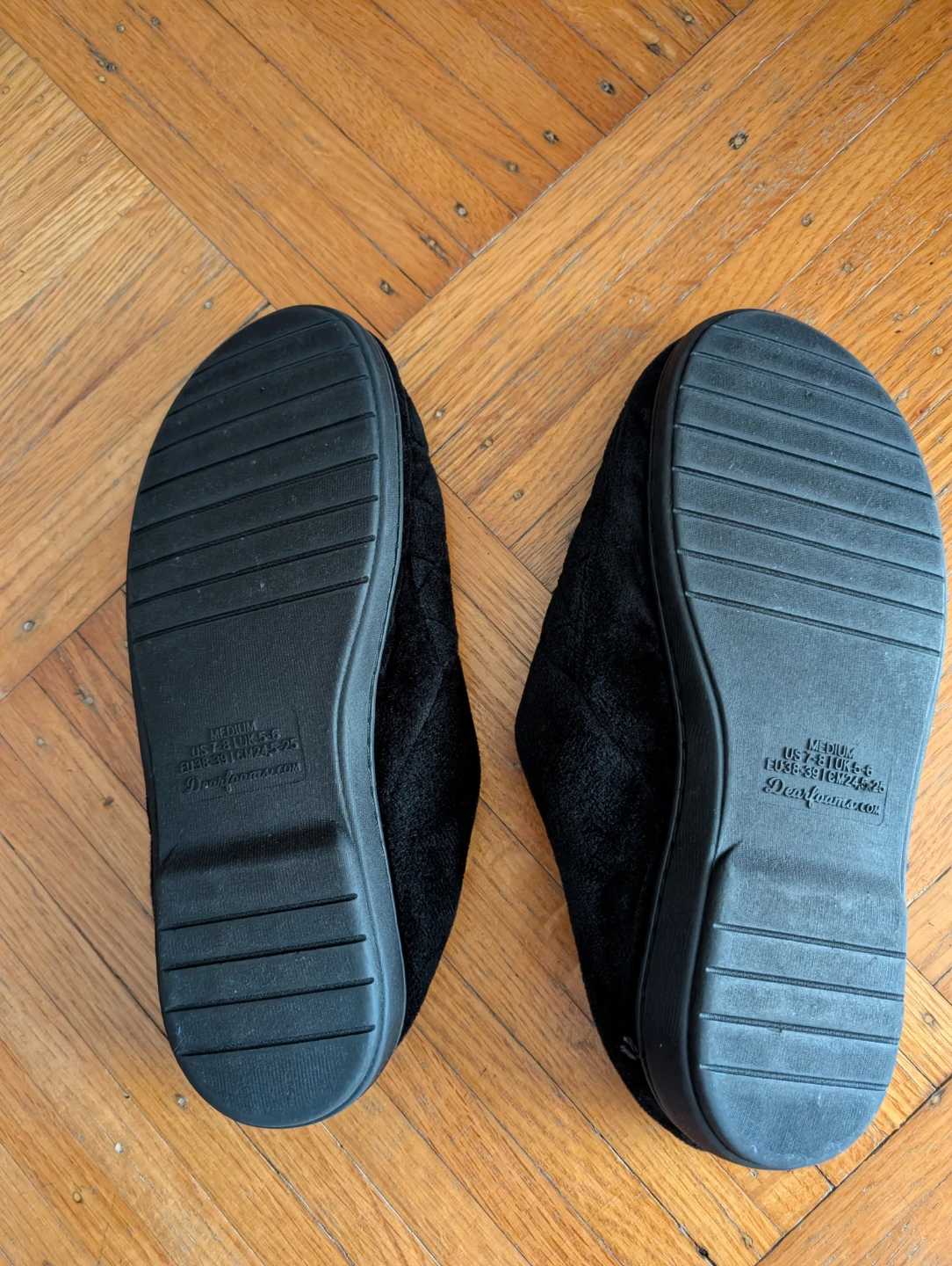 Dearfoams Black Quilted Slippers Medium - photo 3