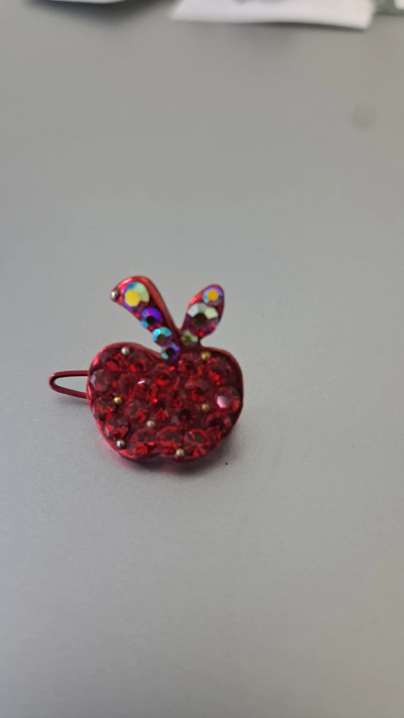 Red Apple Rhinestone hair pin - photo 2