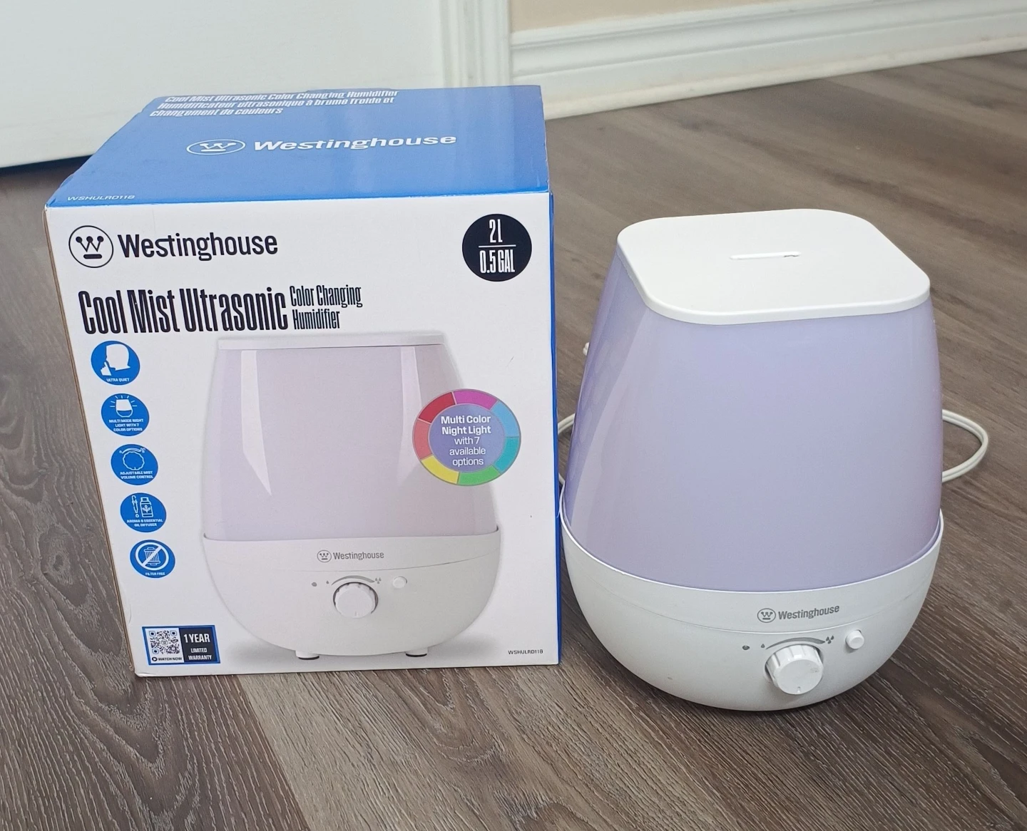 Westinghouse Cool Mist Ultrasonic Color Changing Humidifier