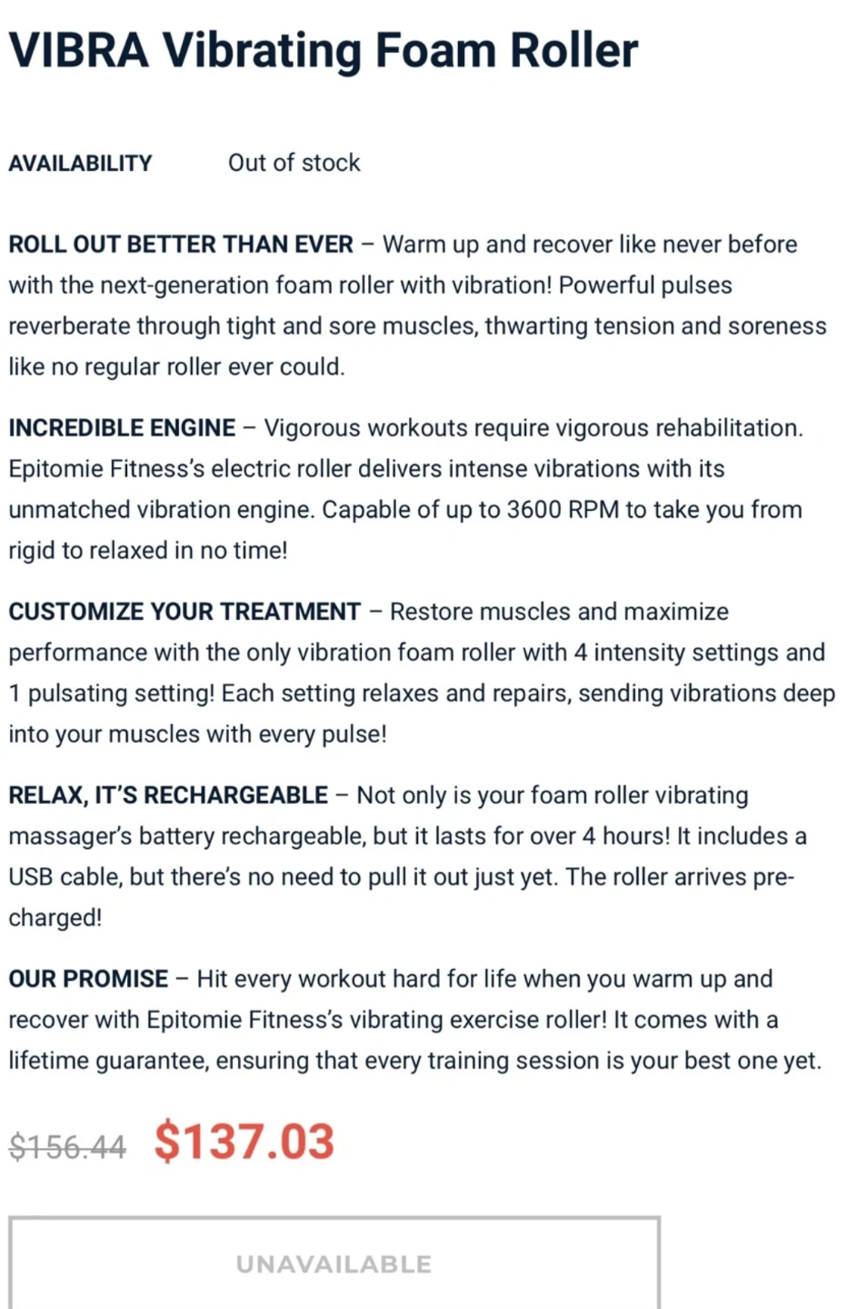 VIBRA Vibrating Foam Roller – Epitomie Fitness - photo 2