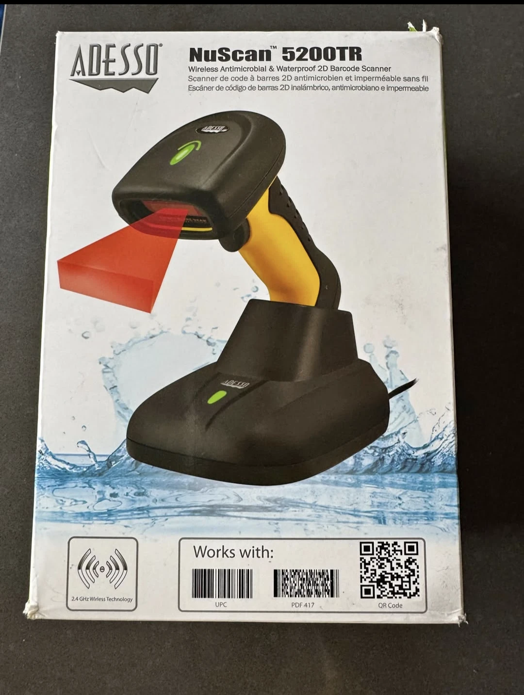 Adesso NuScan 5200TR Wireless 2D Barcode Scanner