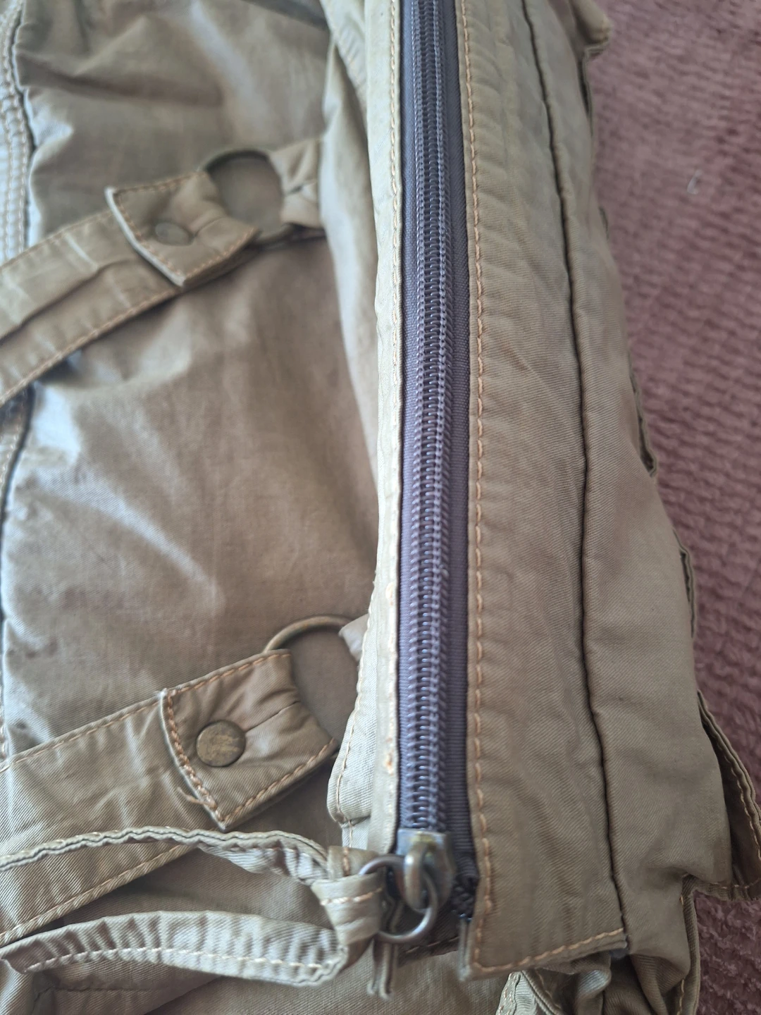 Khaki Canvas Shoulder Bag - photo 5