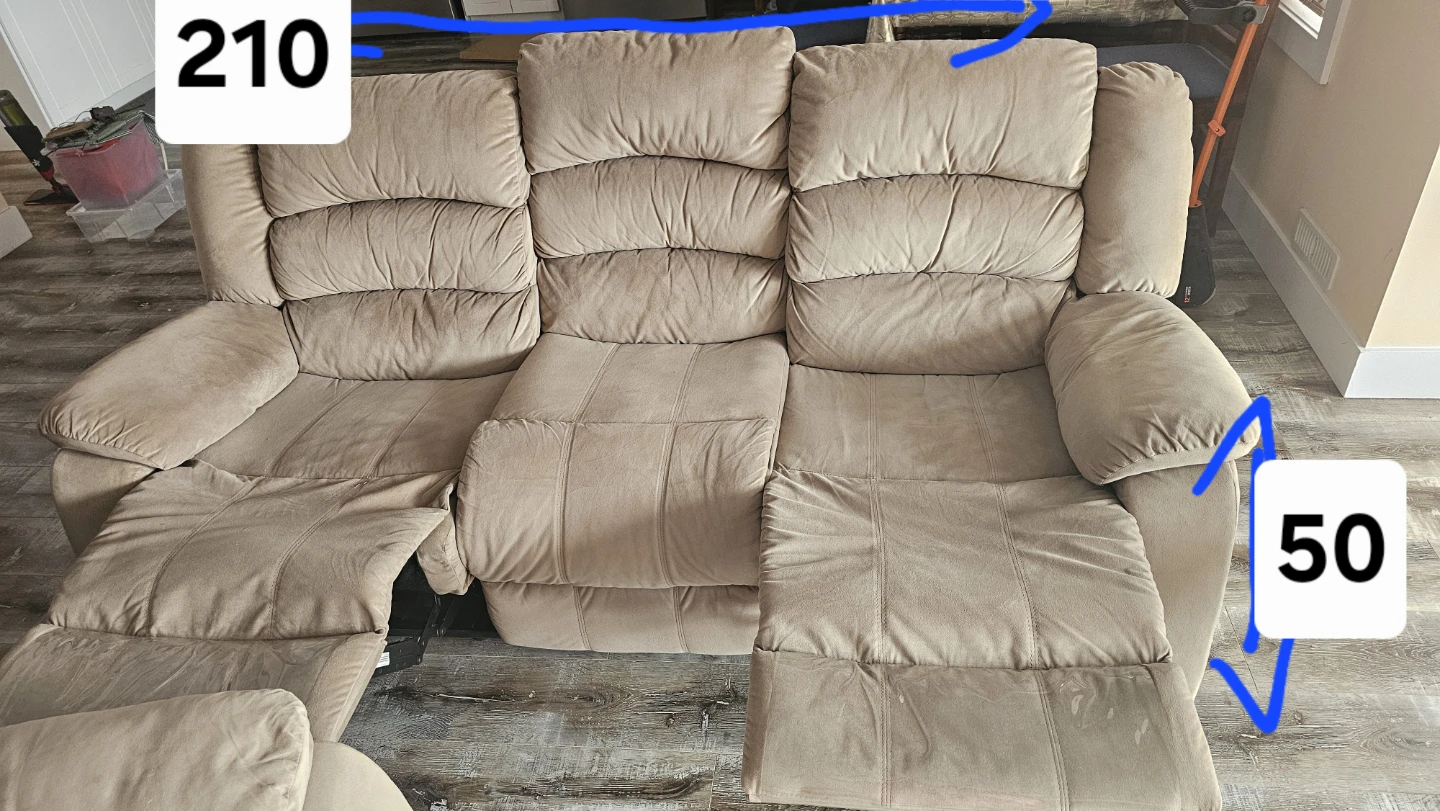 Tan 3-Seat Reclining Sofa