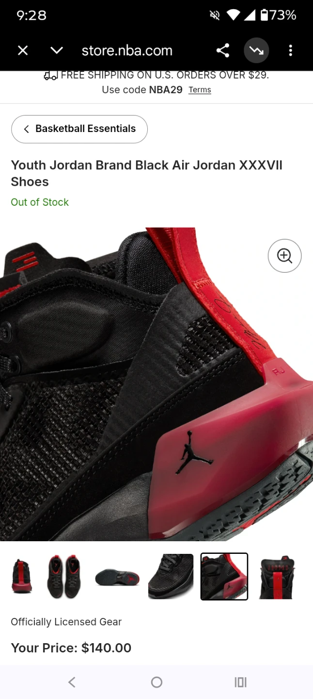 Youth Jordan Brand Black Air Jordan XXXVII Shoes - photo 3