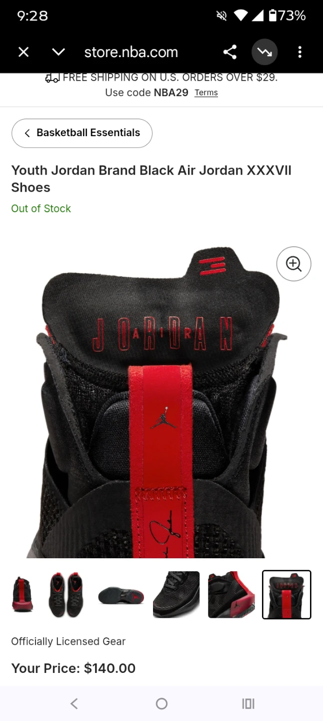 Youth Jordan Brand Black Air Jordan XXXVII Shoes - photo 4