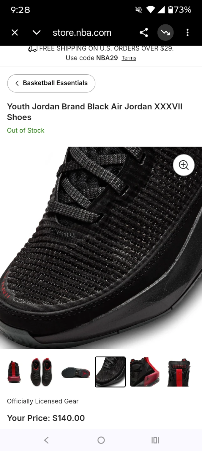 Youth Jordan Brand Black Air Jordan XXXVII Shoes - photo 5