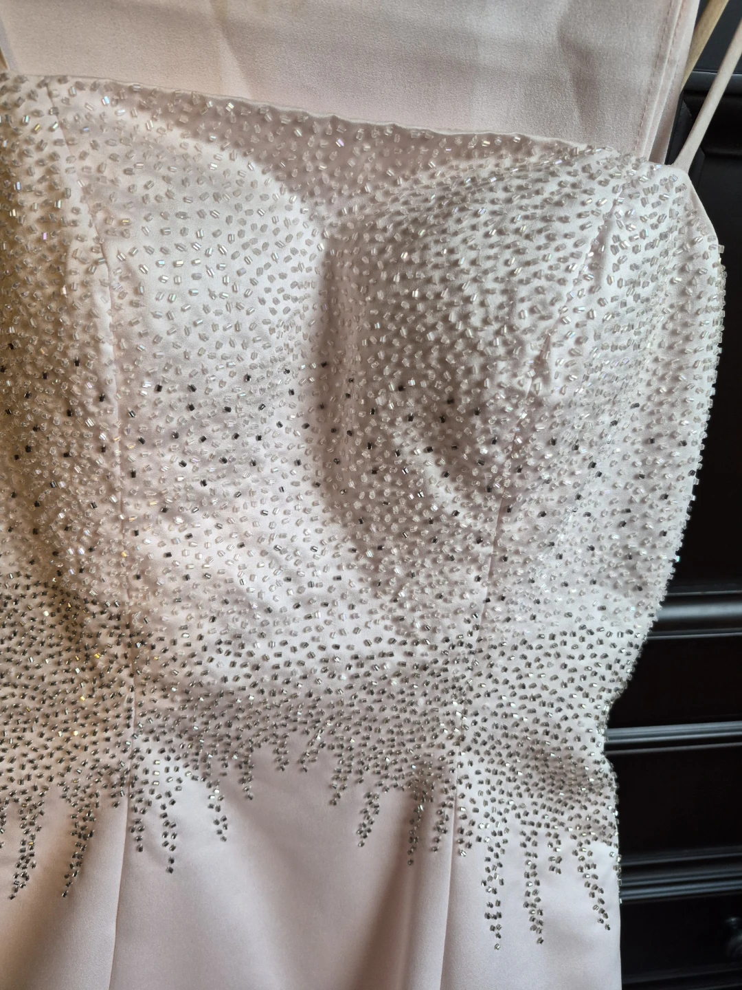 Light Pink Beaded Strapless Prom Dress
