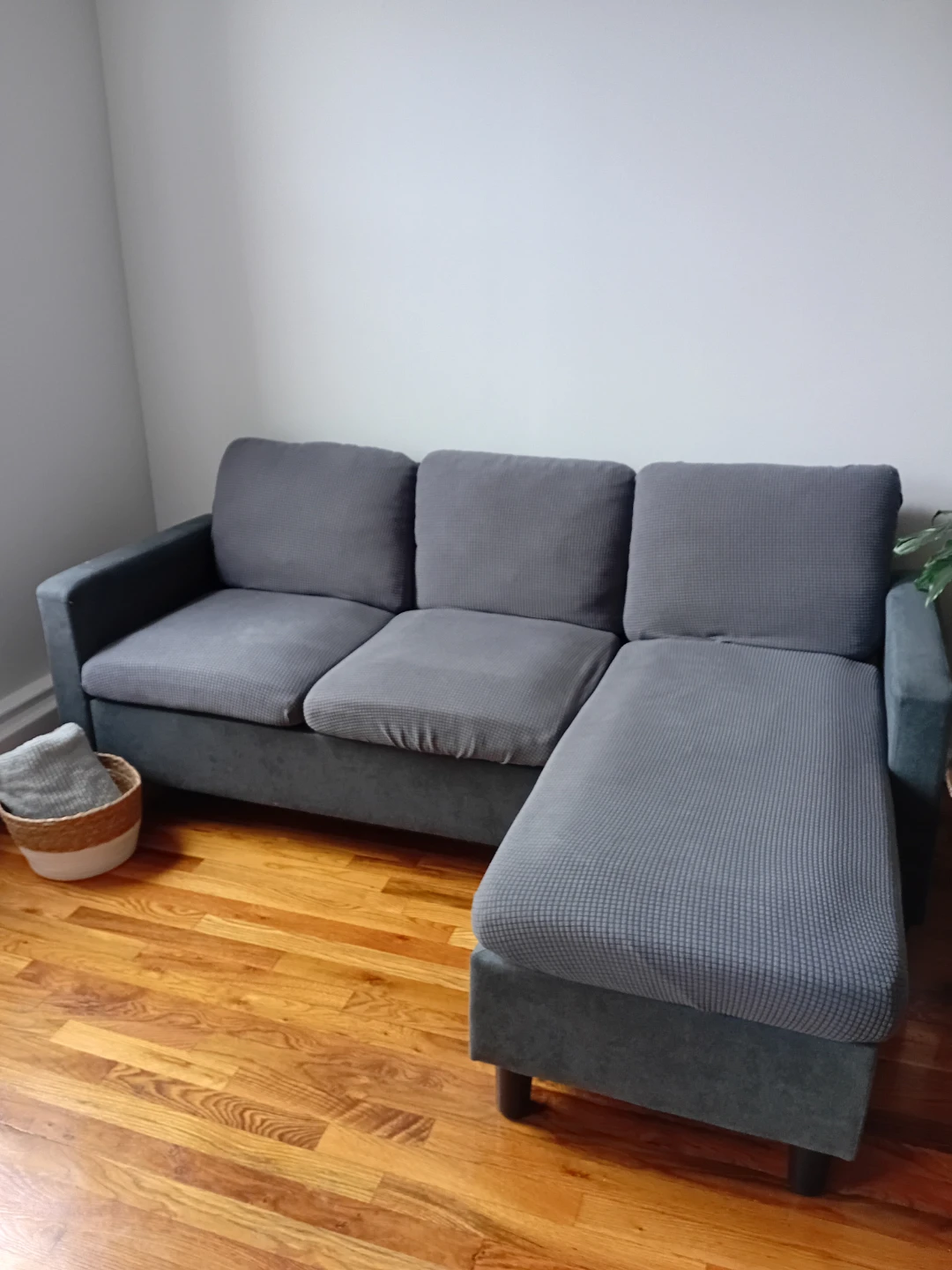 Gray Sectional Sofa with Chaise - photo 2