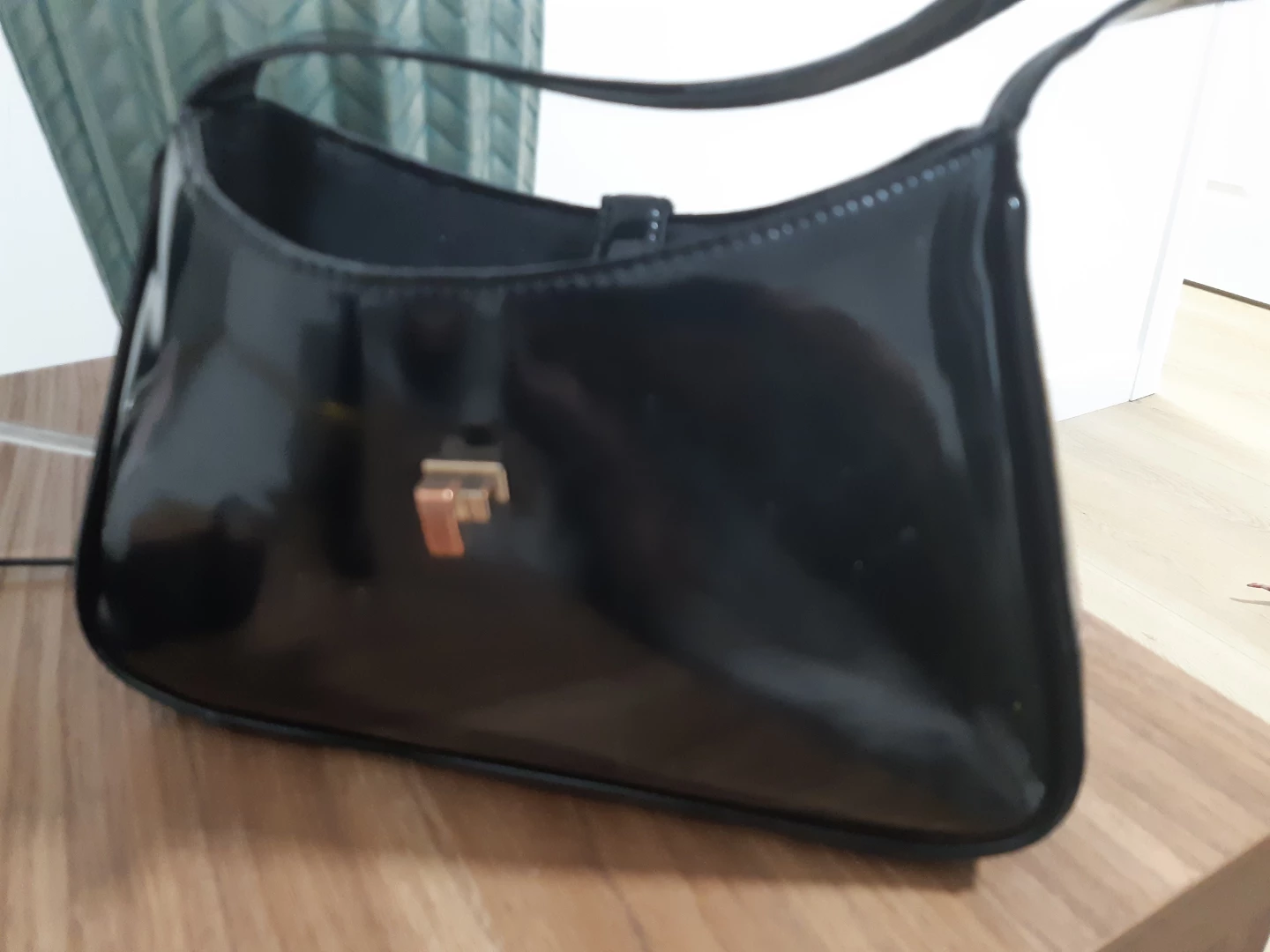 Black Patent Leather Shoulder Bag - photo 2