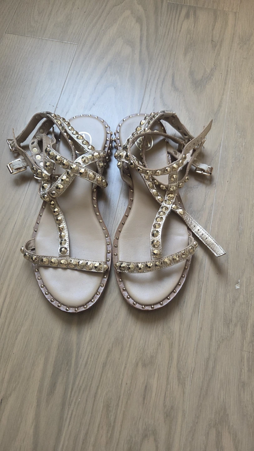 ASH Gold Studded Gladiator Sandals Size 38