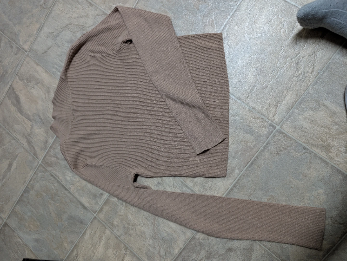 Ribbed Mock Neck Long Sleeve Top - photo 3