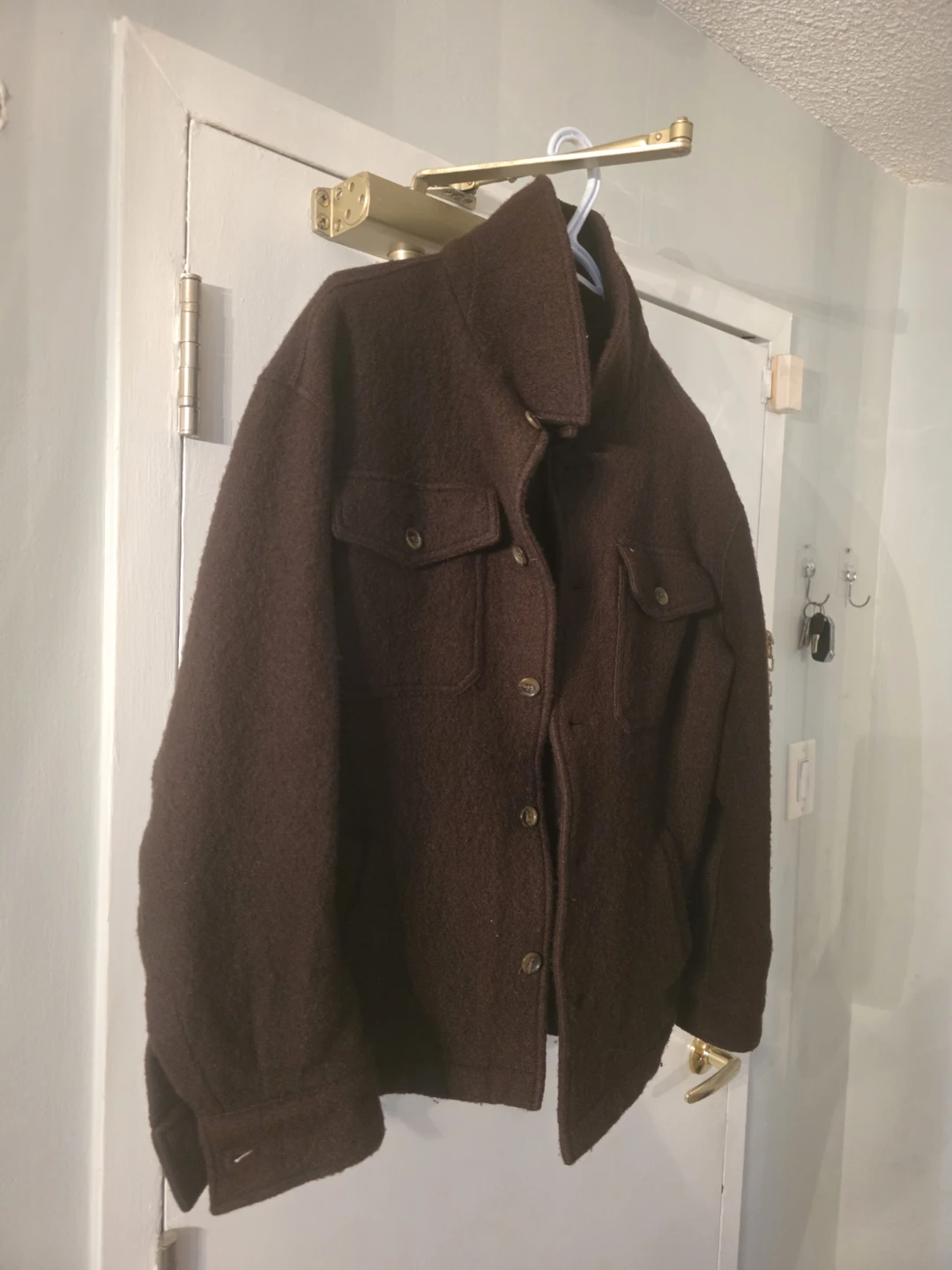 Tommy Hilfiger Men's Brown Wool Blend Shirt Jacket - photo 2