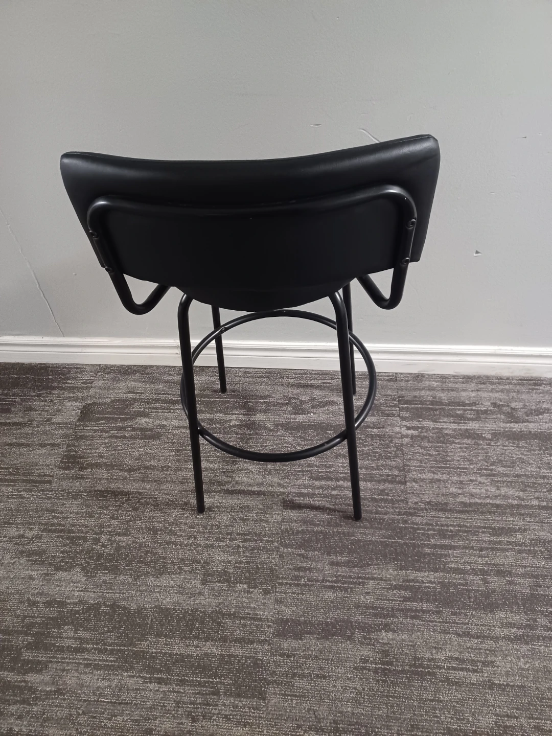Black Faux Leather Bar Stool - photo 4