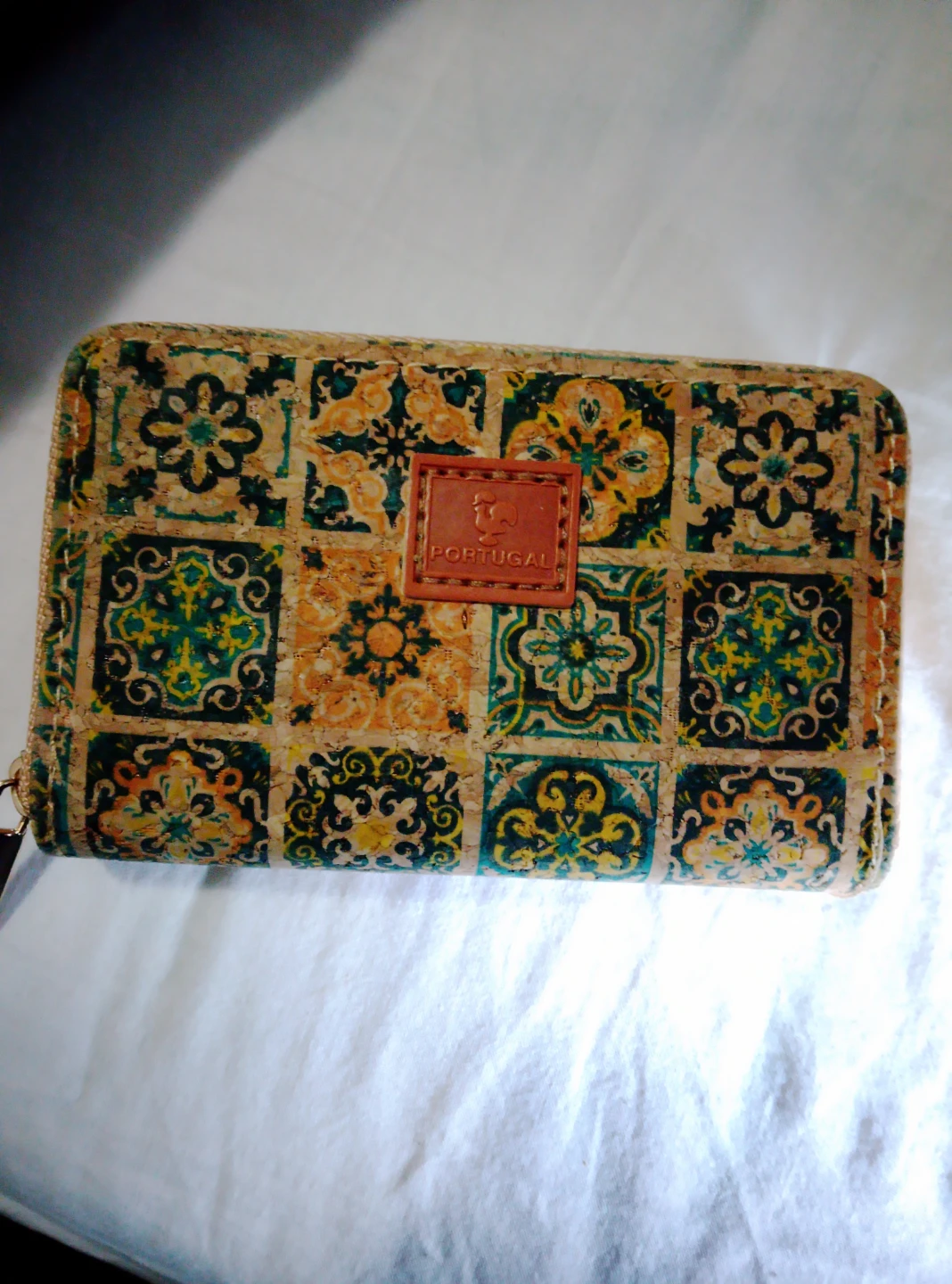 Cork Wallet with Portuguese Tile Pattern 🌱