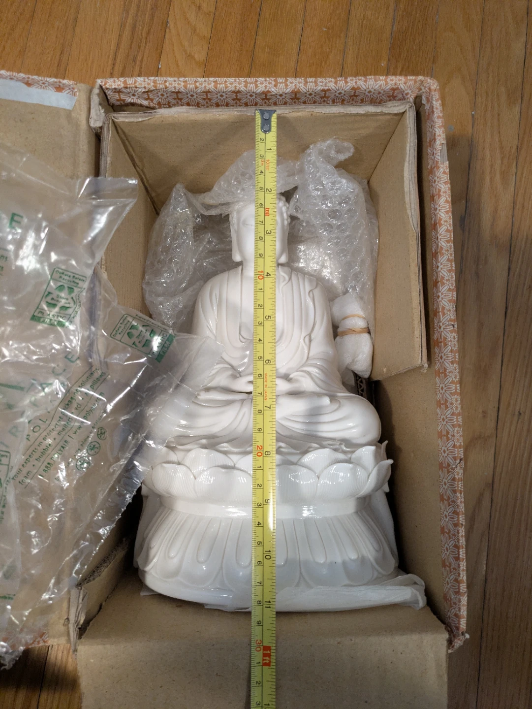 White Buddha Statue Figurine - photo 5