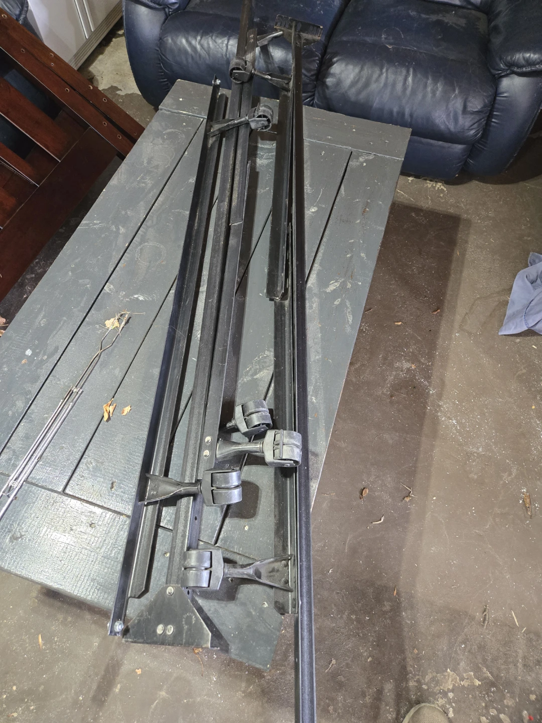 FREE Black Metal Queen Bed Frame with Wheels