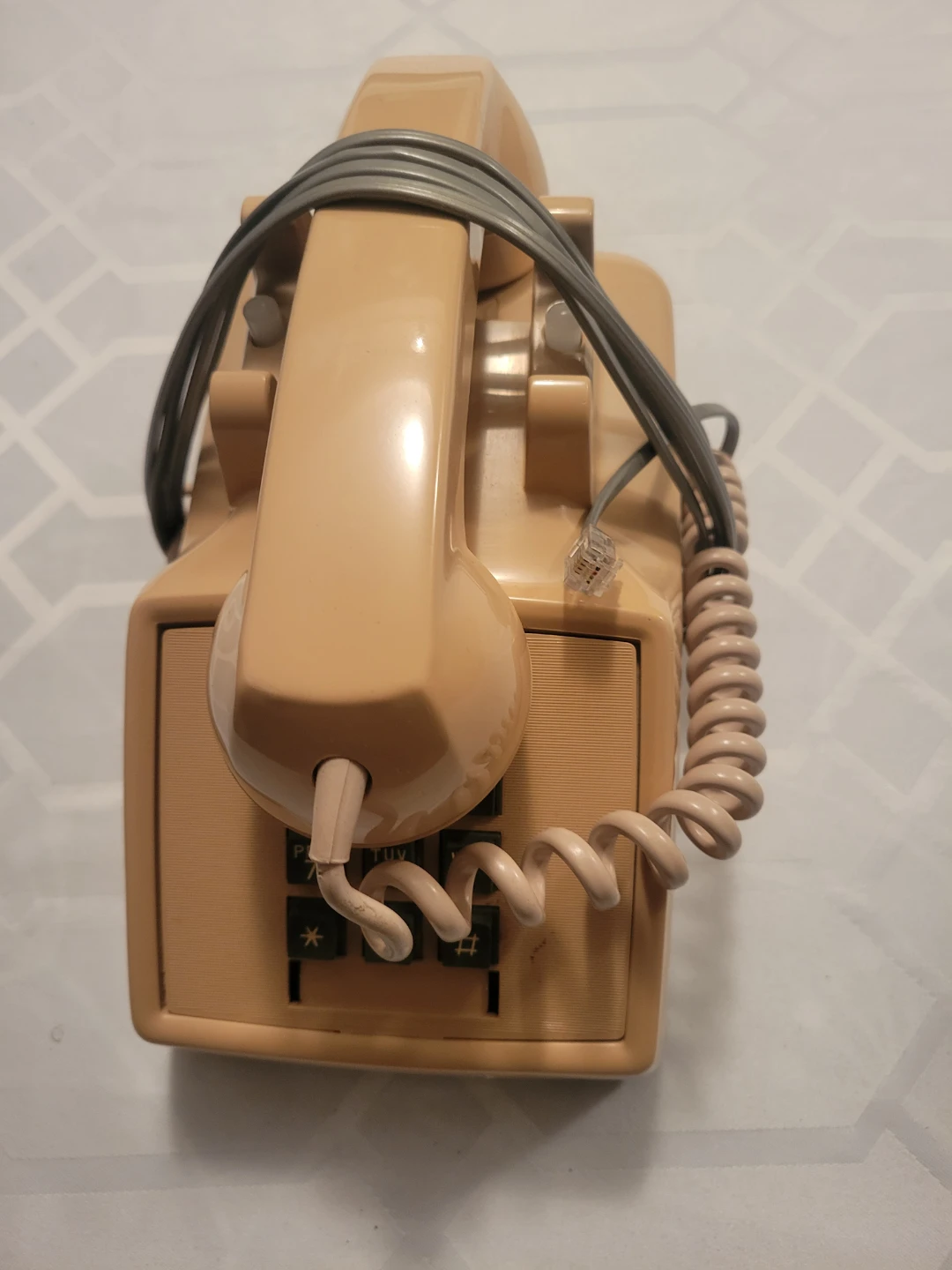 Beige Rotary Push Button Phone
