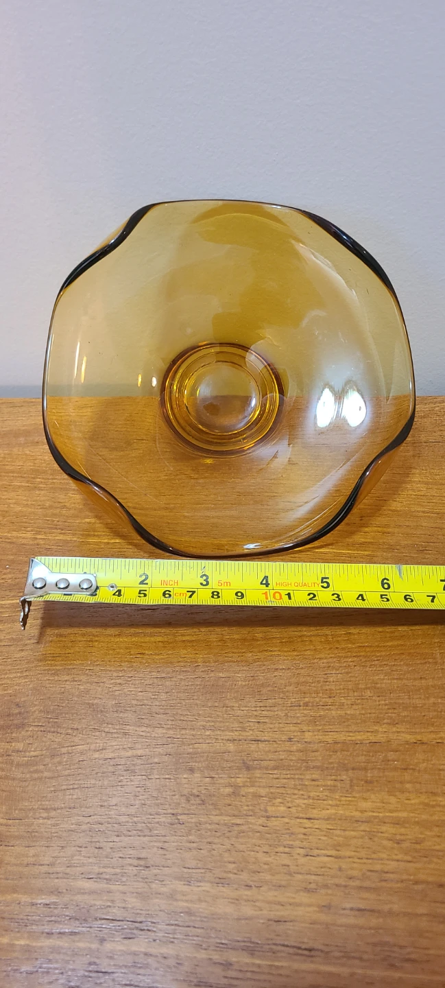 Vintage Amber Glass Candy Dish - photo 2