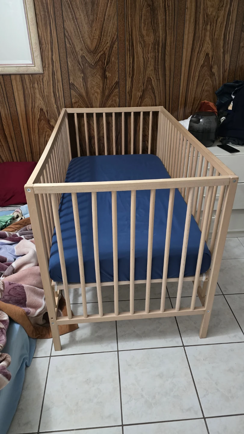 IKEA SNIGLAR Crib, Beech, 70x132 cm