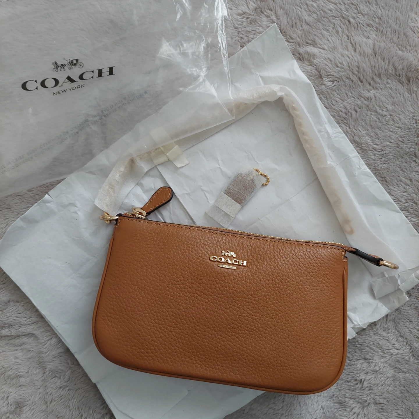 Coach Nolita 19 brown leather with chain