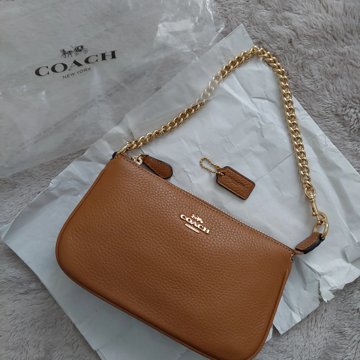 Coach Nolita 19 brown leather with chain - photo 2