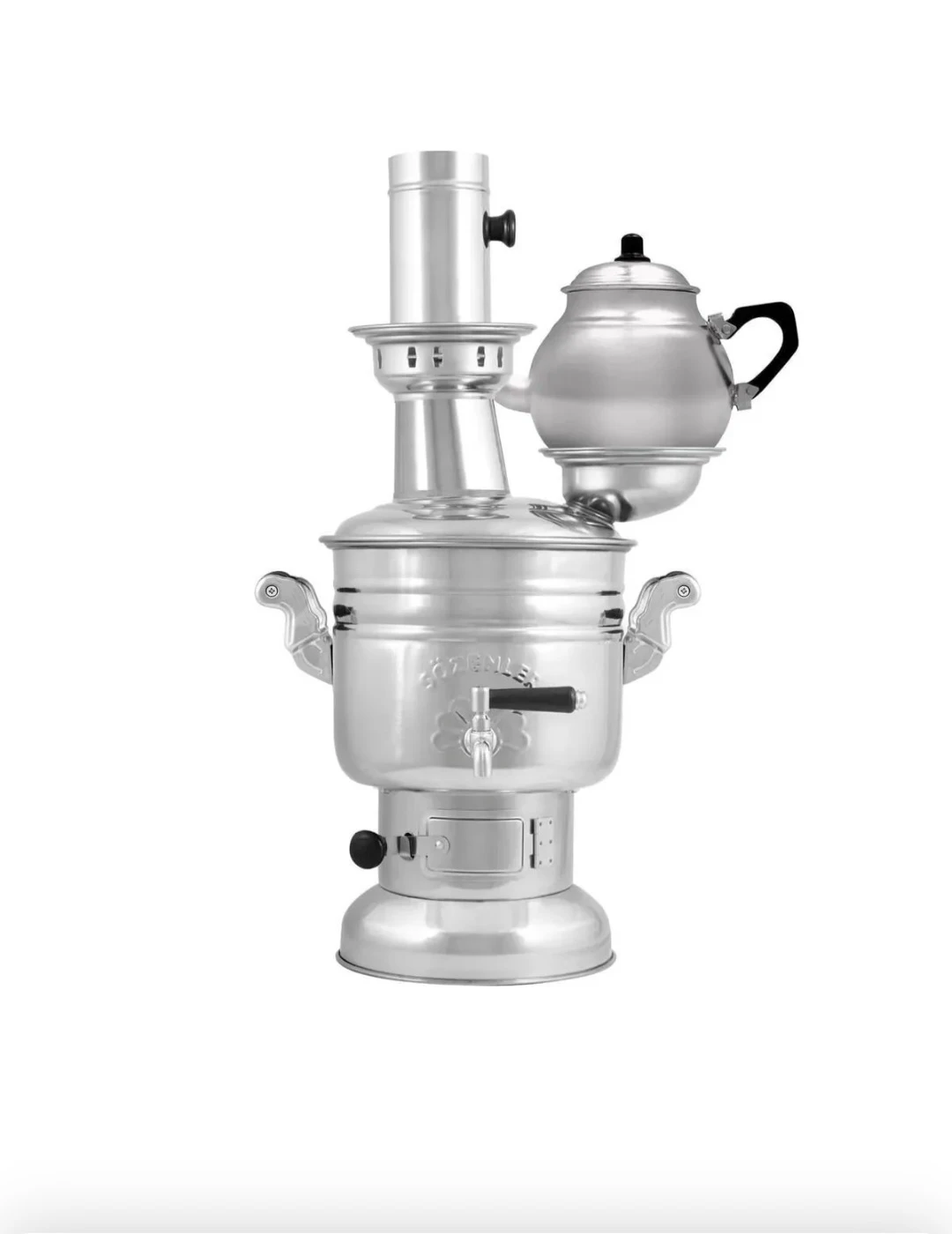 KS11 (4 LT) Chrome Charcoal Samovar (Porcelain Handle) - photo 3