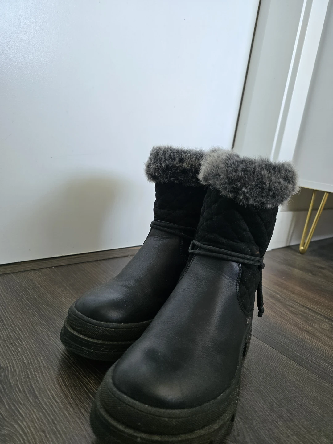 Black Waterproof Boots with Fur Trim - photo 2