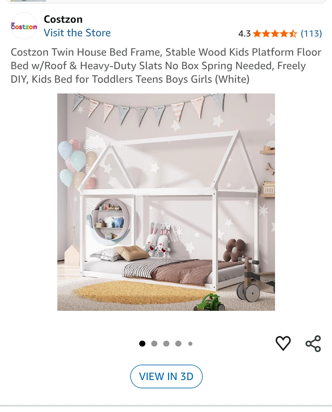 Costzon Twin House Bed Frame - Montessori style floor bed - photo 2