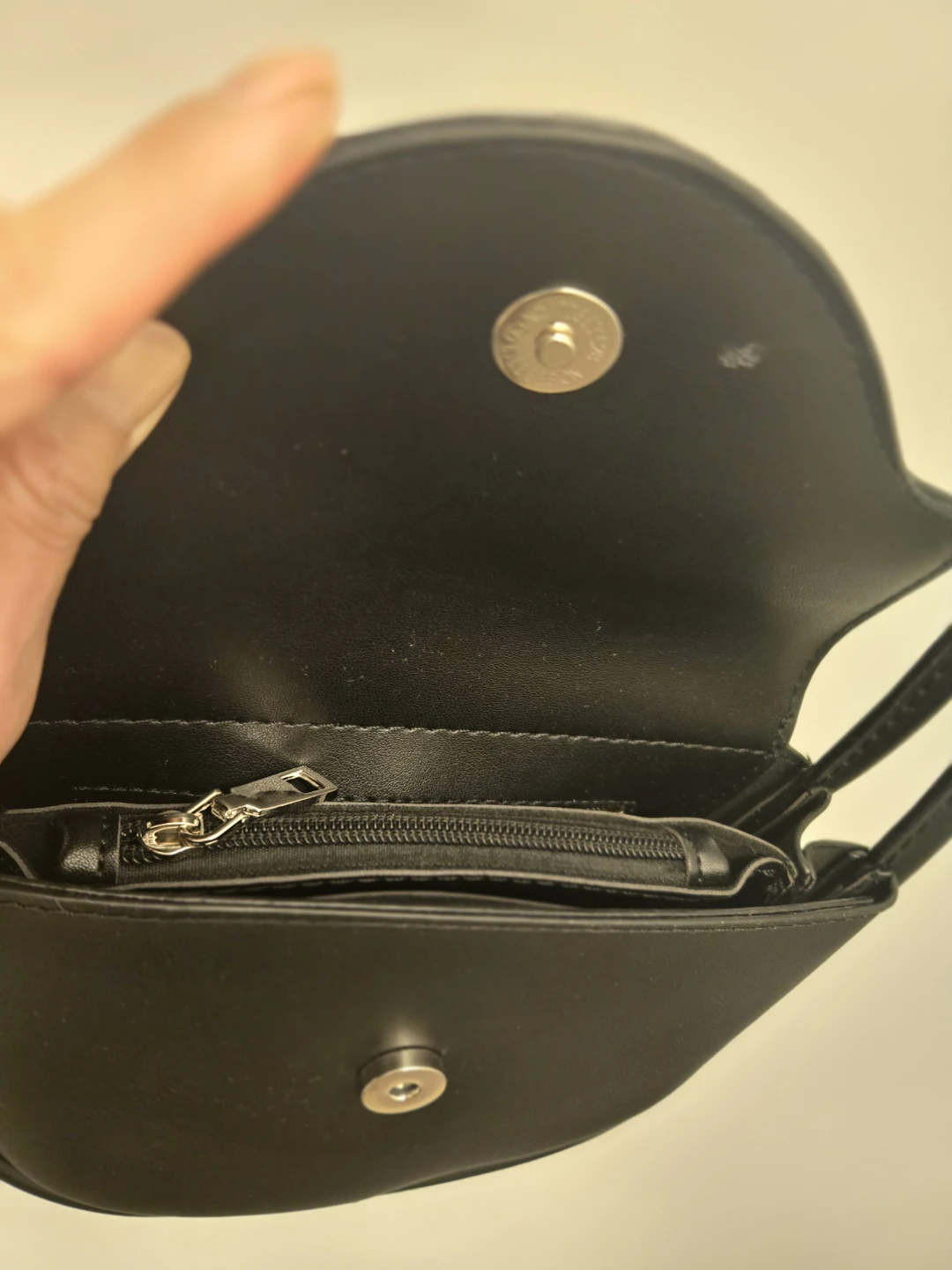 Black Faux Leather Shoulder Bag - photo 3