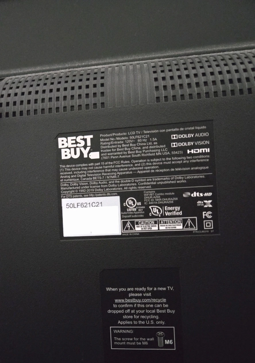 Toshiba 50" TV, Model: 50LF621C21 - photo 3