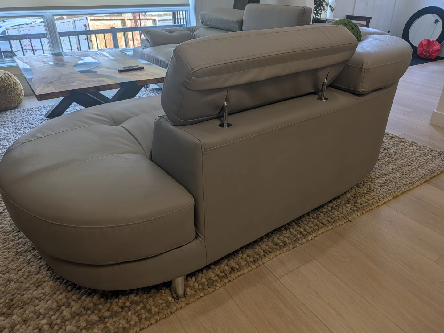 Modern Grey Imitation Leather Sectional - photo 4
