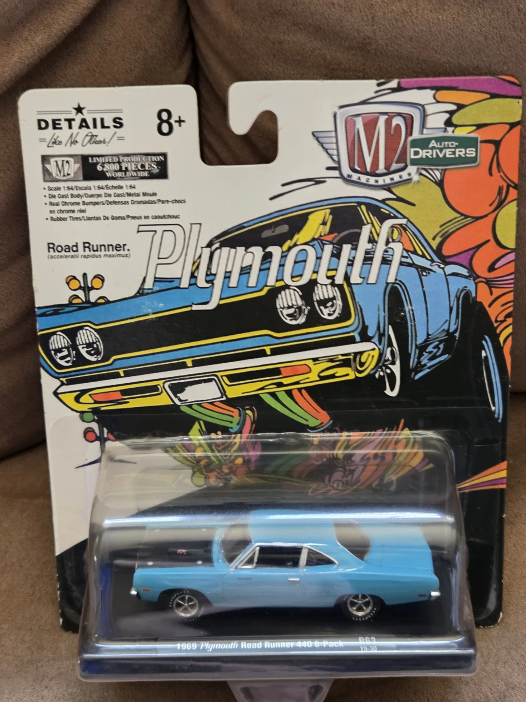 M2 Machines 1969 Plymouth Road Runner 440 1:64 Scale Die Cast