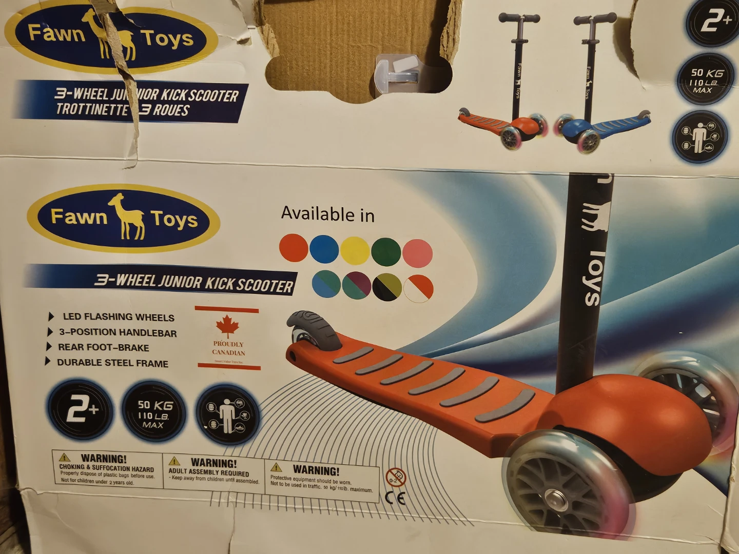 Fawn Toys 3-Wheel Junior Kick Scooter - Orange - photo 4