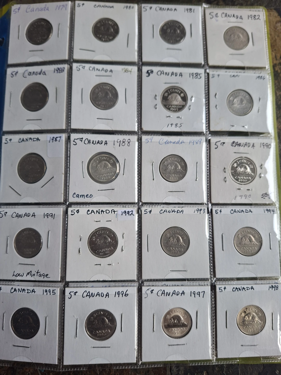 Every year Canadian 5 cent coin Collection 1922-2025 - photo 4