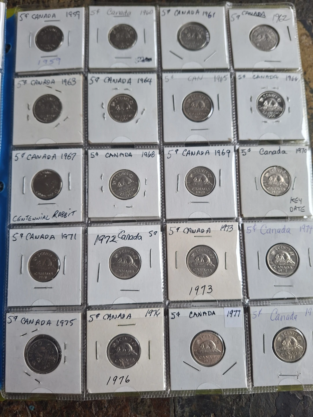 Every year Canadian 5 cent coin Collection 1922-2025 - photo 5